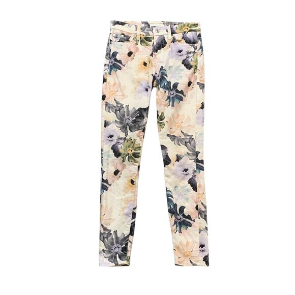 7 For All Mankind Pants Womens 25 Multi Floral Starlight Ankle Skinny Jeans - Picture 1 of 10